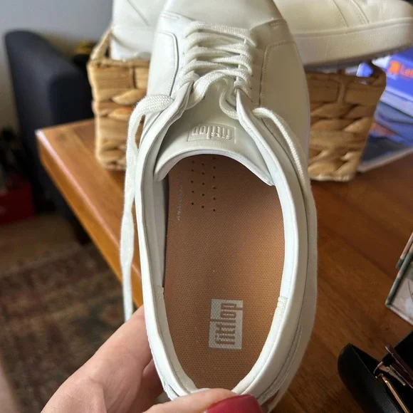 Fitflop RALLY White Leather Sneakers - Picture 8 of 11